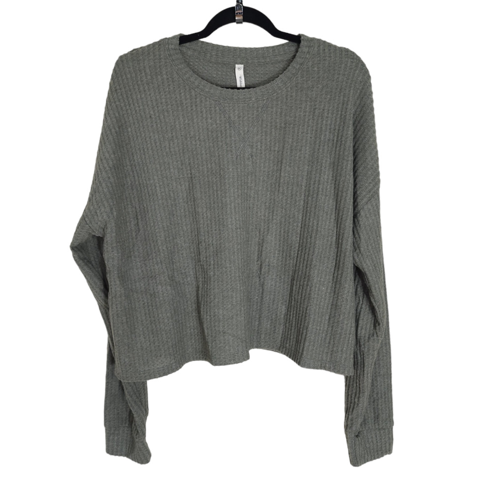 Wishlist By Kith Pullover Sweater Womens M/L Gray Waffle Knit Long Sleeve New